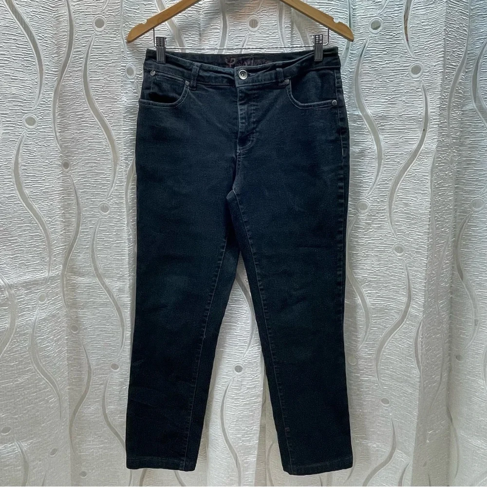 Lois Denim Straight Leg Jeans Womens 29 Black Excellent Stretch Mid Rise - Picture 1 of 11